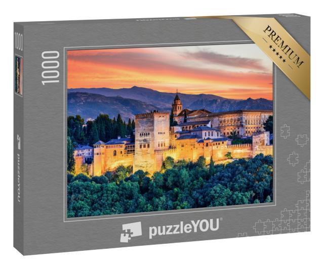 Puzzle 1000 Teile „Alhambra im Sonnenuntergang, Granada, Spanien“