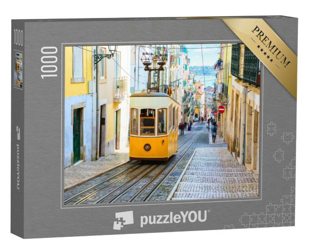 Puzzle 1000 Teile „Straßenbahn an einem Hügel in der Stadt Lissabon, Portugal“