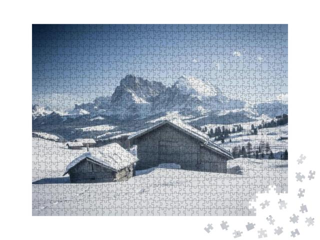 Puzzle 1000 Teile „Die Seiser Alm ist eine Oase für Skifahrer“