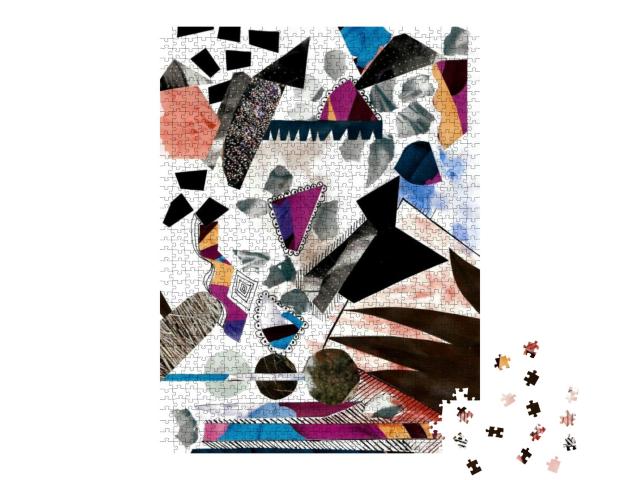 Puzzle 1000 Teile „Abstrakte Collage mit geometrischen Elementen“