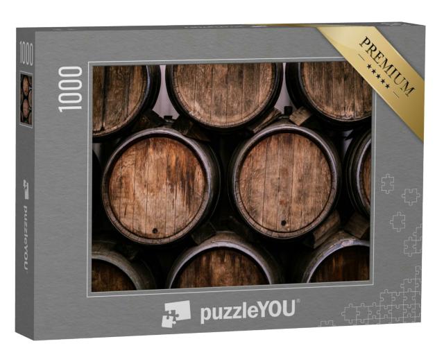 Puzzle 1000 Teile „Weinfässer auf dem Weingut “