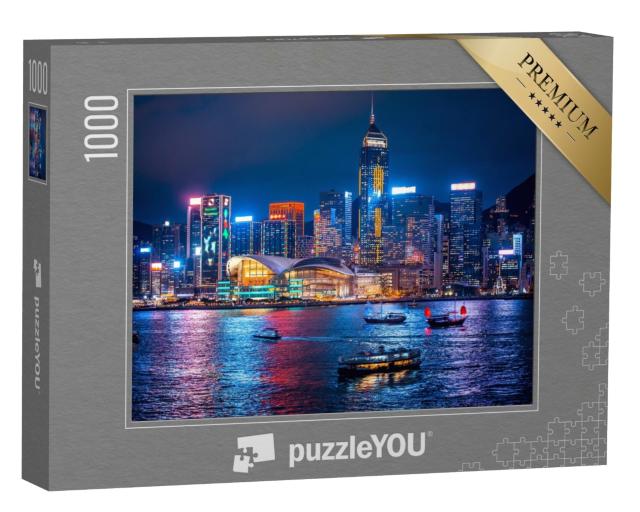 Puzzle 1000 Teile „Hongkong bei Nacht“