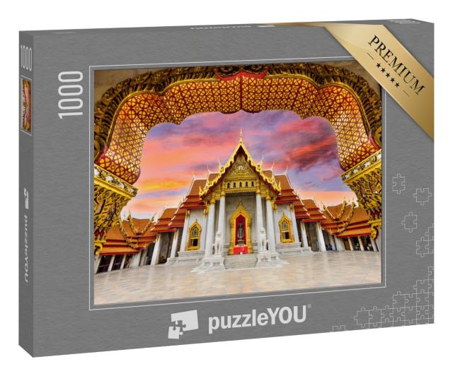 Puzzle 1000 Teile „Prächtiger Marmortempel in Bangkok, Thailand“