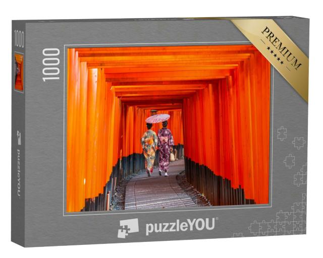 Puzzle 1000 Teile „Spaziergang am Fushimi-Inari-Schrein in Kyoto, Japan“