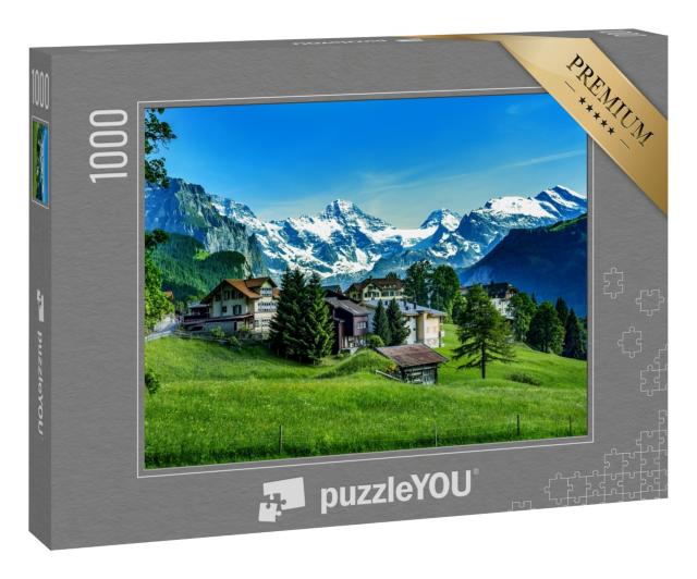 Puzzle 1000 Teile „Schweizer Alpen mit Jungfraujoch“