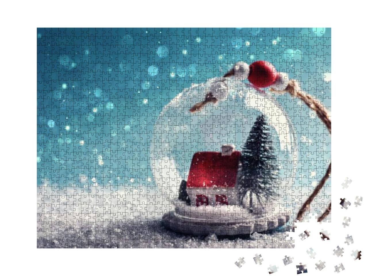 Puzzle 1000 Teile „Weihnachtliche Schneekugel“