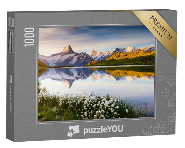Puzzle 1000 Teile „Berner Bergkette oberhalb des Bachalpsee, Schweiz“