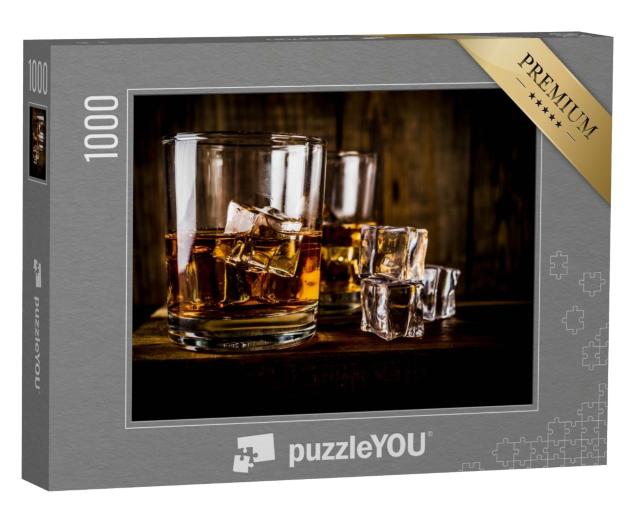 Puzzle 1000 Teile „Zwei Whiskey-Gläser mit Eiswürfeln“