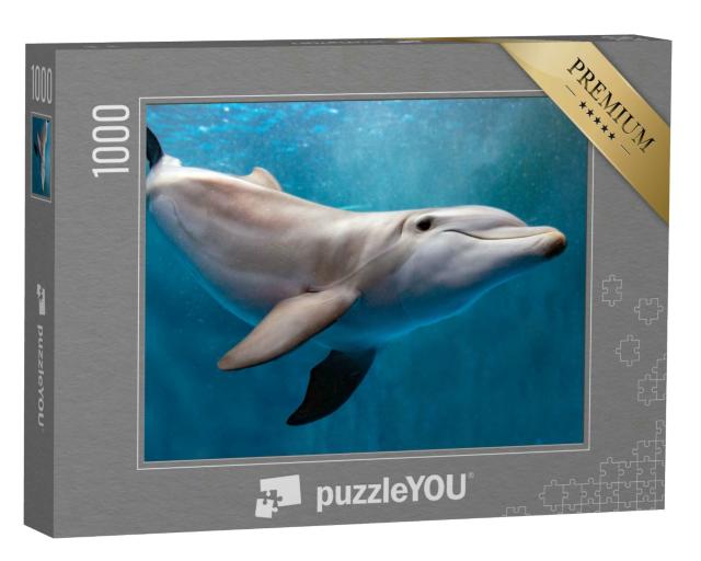 Puzzle 1000 Teile „Delphin unter Wasser auf blauem Ozean“