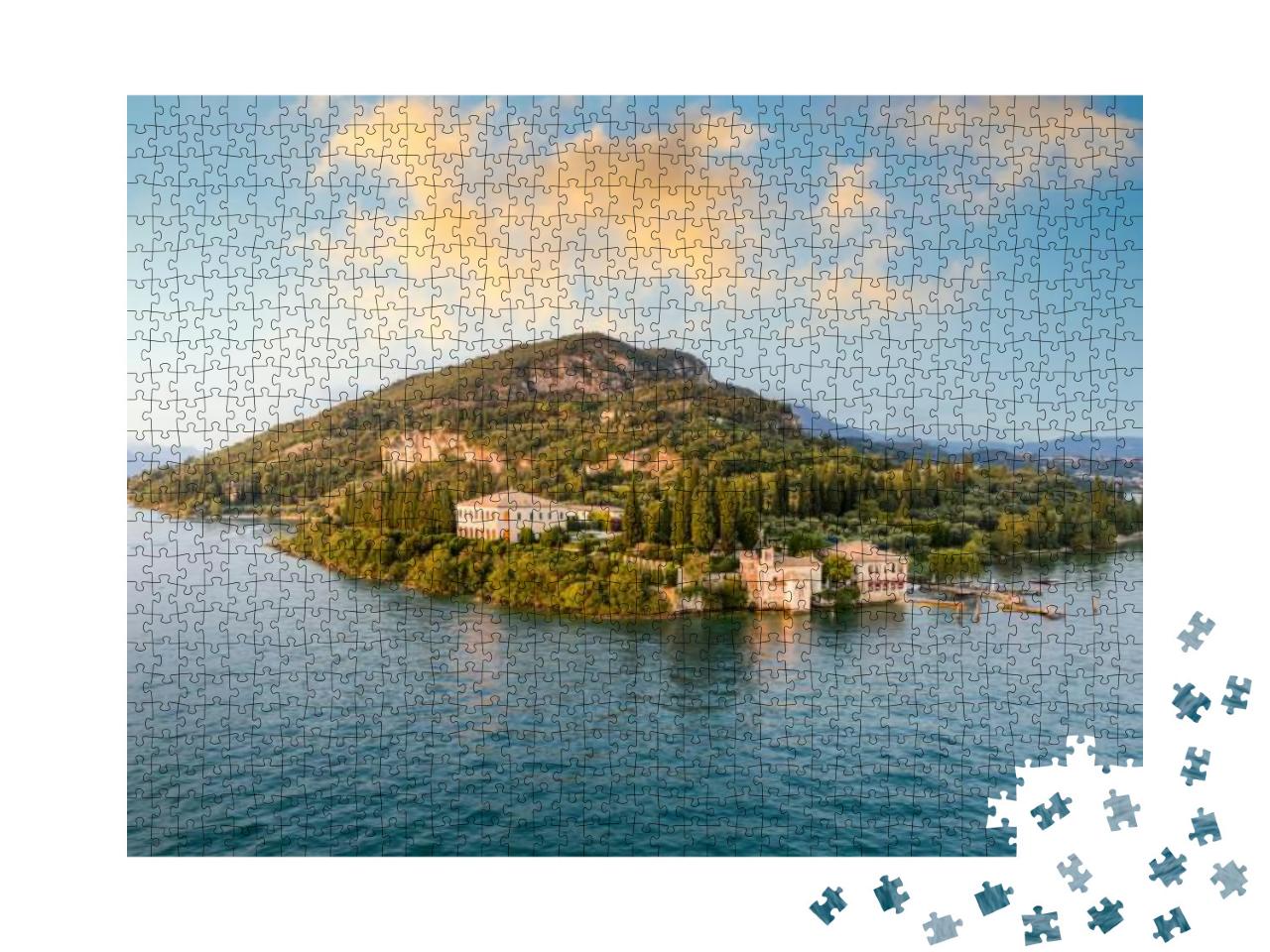 Puzzle 1000 Teile „Der Hügel von San Vigilio, Gardasee, Italien“