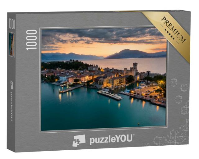 Puzzle 1000 Teile „Sonnenaufgang über Sirmione am Gardasee“