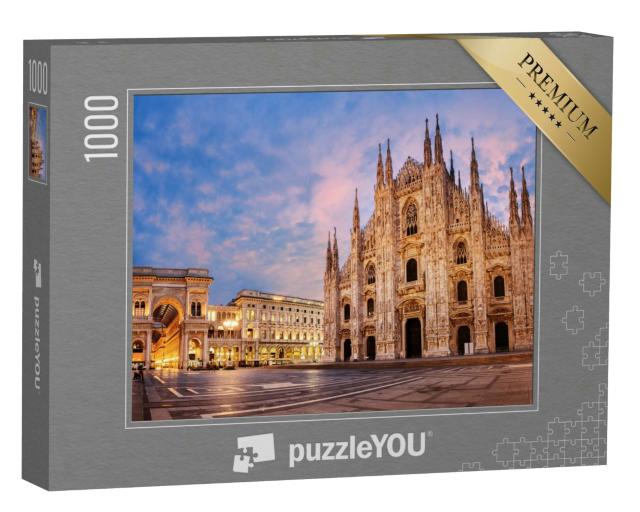Puzzle 1000 Teile „Mailänder Dom: Duomo di Milano bei Sonnenaufgang, Italien“