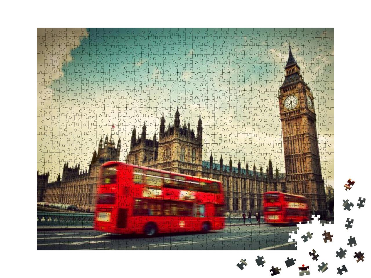 Puzzle 1000 Teile „Die roten Busse von London“