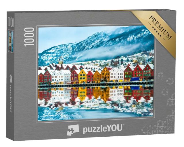 Puzzle 1000 Teile „Blick auf Bergen, Norwegen“