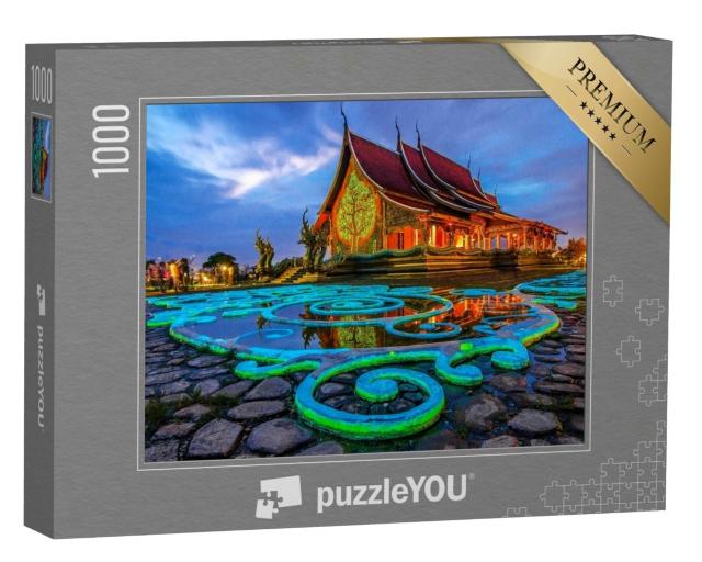 Puzzle 1000 Teile „Sirindhorn Wararam Phu Prao am Abend“