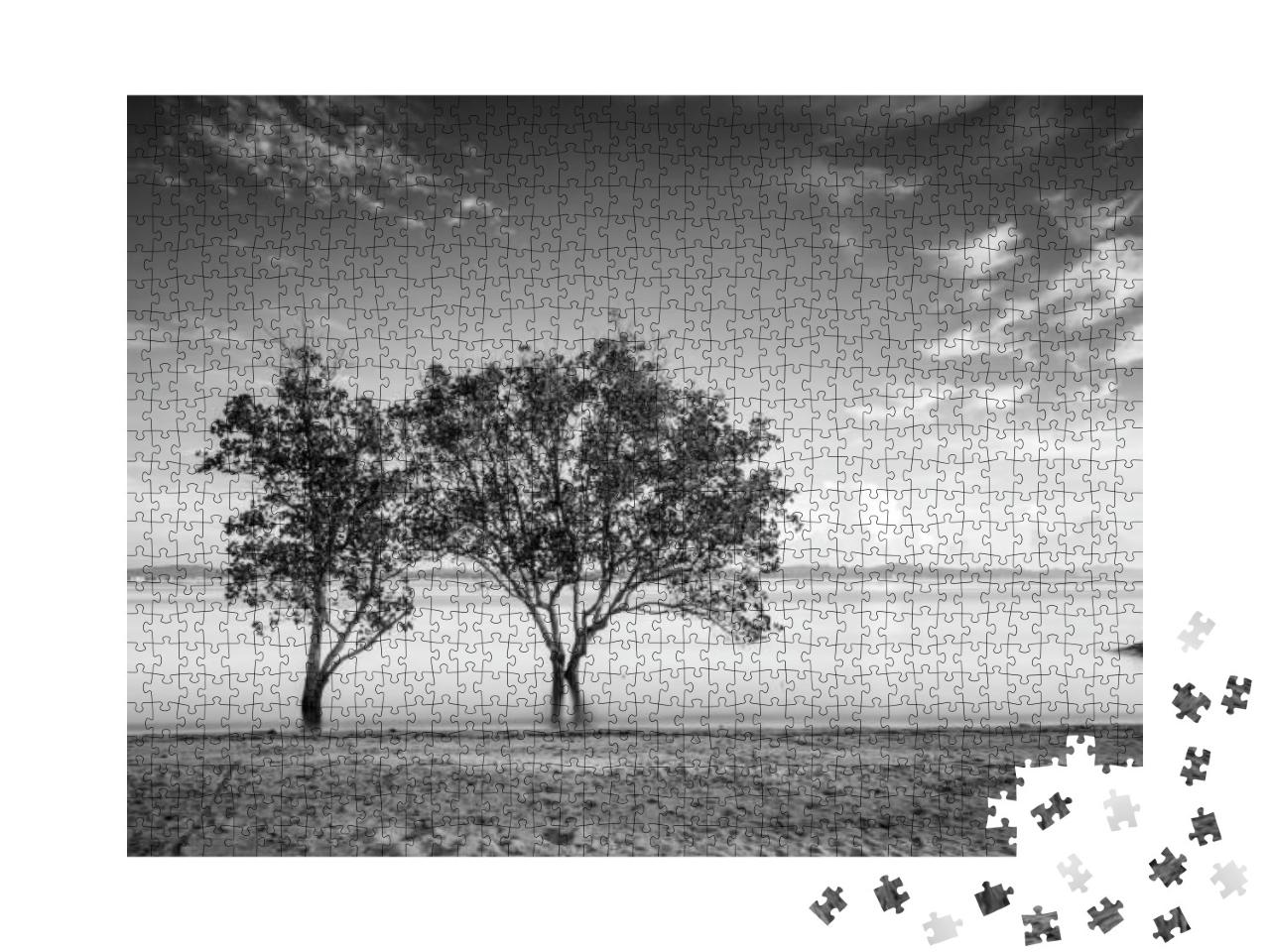 Puzzle 1000 Teile „Meereslandschaft mit Bäumen “