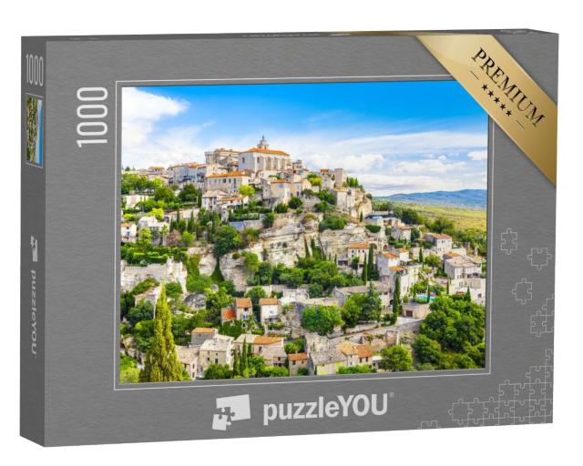 Puzzle 1000 Teile „Mittelalterliche Stadt: Ansicht von Gordes, Provence, Frankreich“