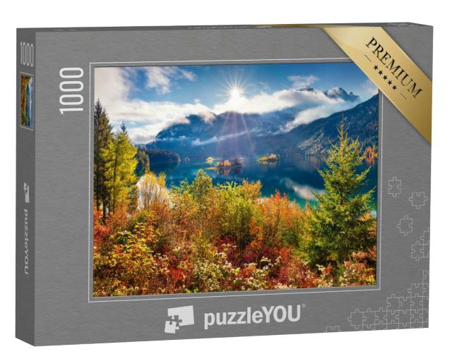 Puzzle 1000 Teile „Herbstlandschaft an Eibsee, Deutschland“