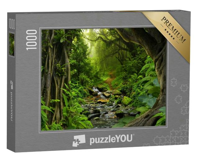 Puzzle 1000 Teile „Tropischer Dschungel mit Fluss“