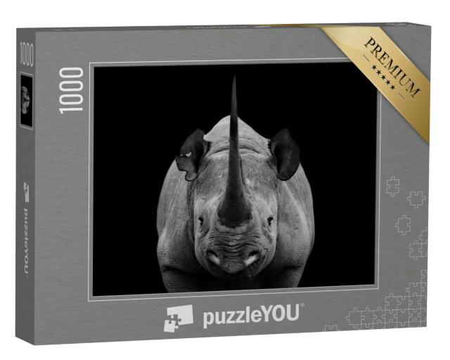 Puzzle 1000 Teile „Auge in Auge mit einem Nashorn “