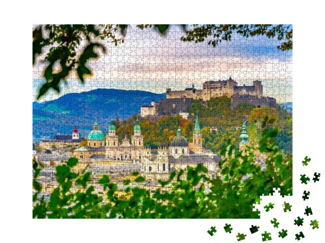 Puzzle 1000 Teile „Wunderbarer Blick auf die historische Salzburg, Österreich“