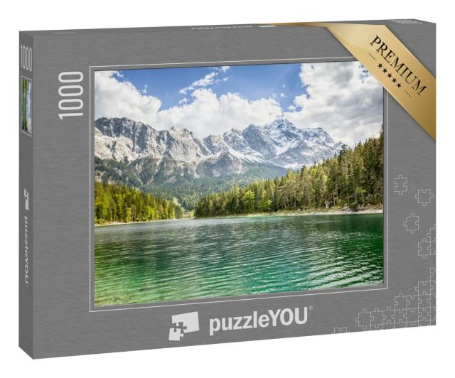 Puzzle 1000 Teile „Ein Bild des Eibsees und der Zugspitze in Bayern Deutschland“