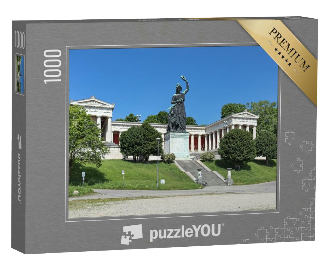 Puzzle 1000 Teile „Statue der Bavaria vor der Ruhmeshalle in München“