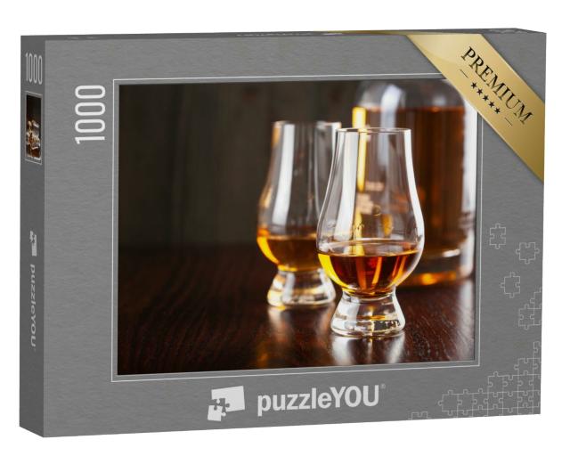 Puzzle 1000 Teile „Flasche und Gläser mit Whisky  “