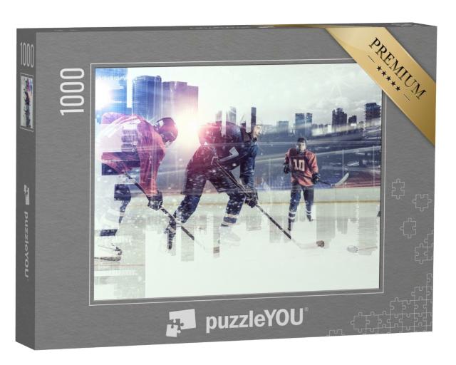 Puzzle 1000 Teile „Eishockeyspieler auf dem Eis“
