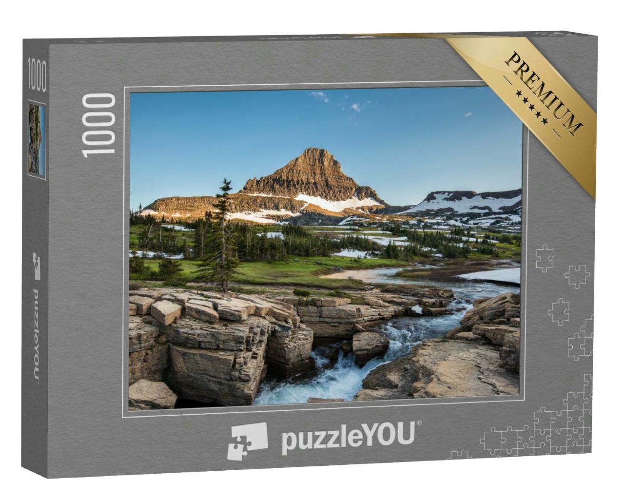 Puzzle 1000 Teile „Reynolds Mountain am Logan Pass, Glacier National Park“
