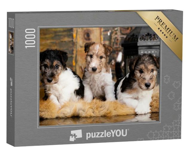 Puzzle 1000 Teile „Süße Foxterrier-Welpen“
