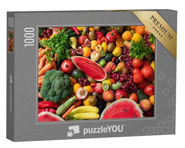 Puzzle 1000 Teile „Vielfalt an Obst und Gemüse“
