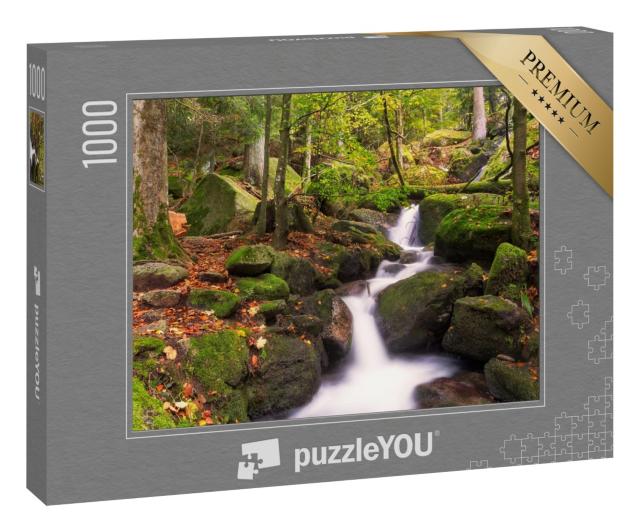 Puzzle 1000 Teile „Gertelsbacher Wasserfälle im Herbst, Schwarzwald, Deutschland“