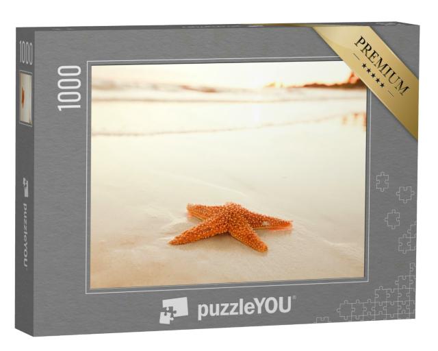 Puzzle 1000 Teile „Seestern am Strand im Sonnenaufgang“