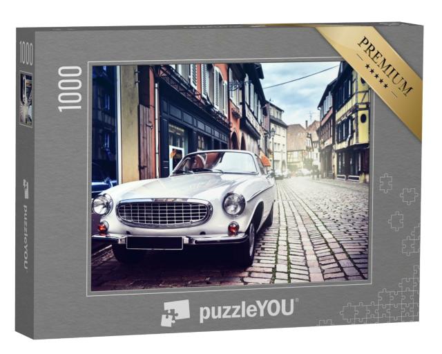 Puzzle 1000 Teile „Retro-Auto in der Altstadt“
