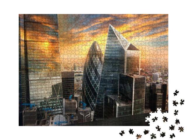 Puzzle 1000 Teile „London mit Skyline und Blick auf das Bankenviertel“
