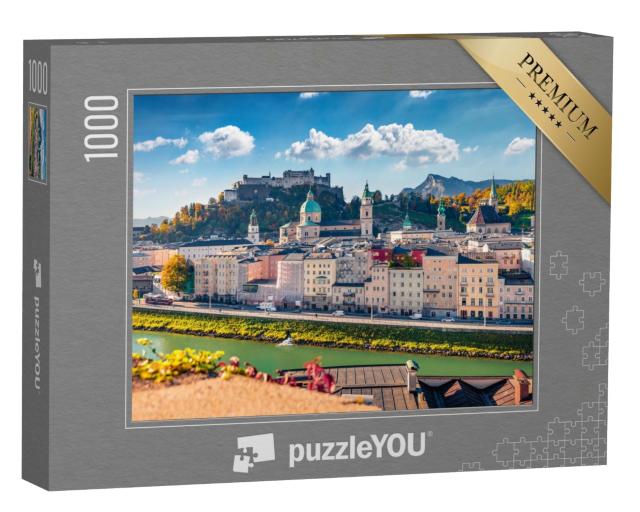 Puzzle 1000 Teile „Malerisches Stadtbild von Salzburg,  Österreich“