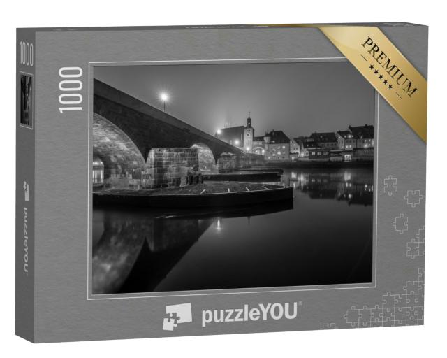 Puzzle 1000 Teile „Steinbrücke in Regensburg bei Nacht“