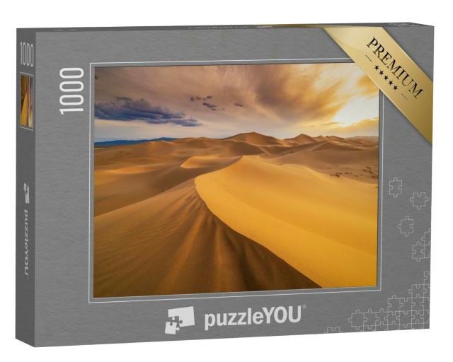 Puzzle 1000 Teile „Sonnenuntergang über den Sanddünen in der Wüste,  USA“