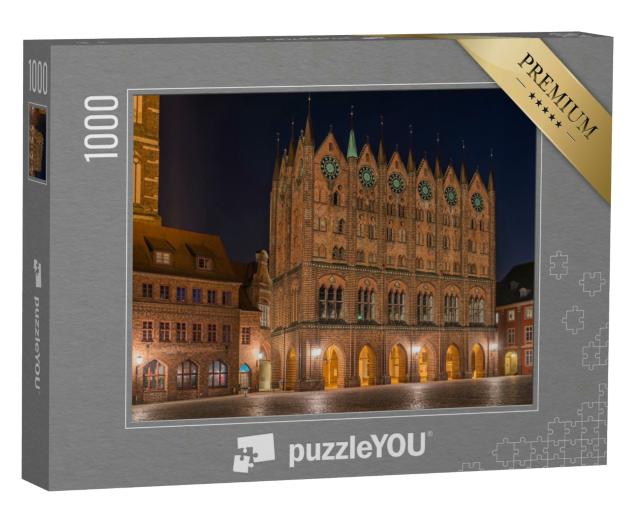 Puzzle 1000 Teile „Historisches Backsteinrathaus von Stralsund, Mecklenburg-Vorpommern“