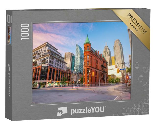 Puzzle 1000 Teile „Skyline der Stadt Toronto in der Dämmerung in Ontario, Kanada“