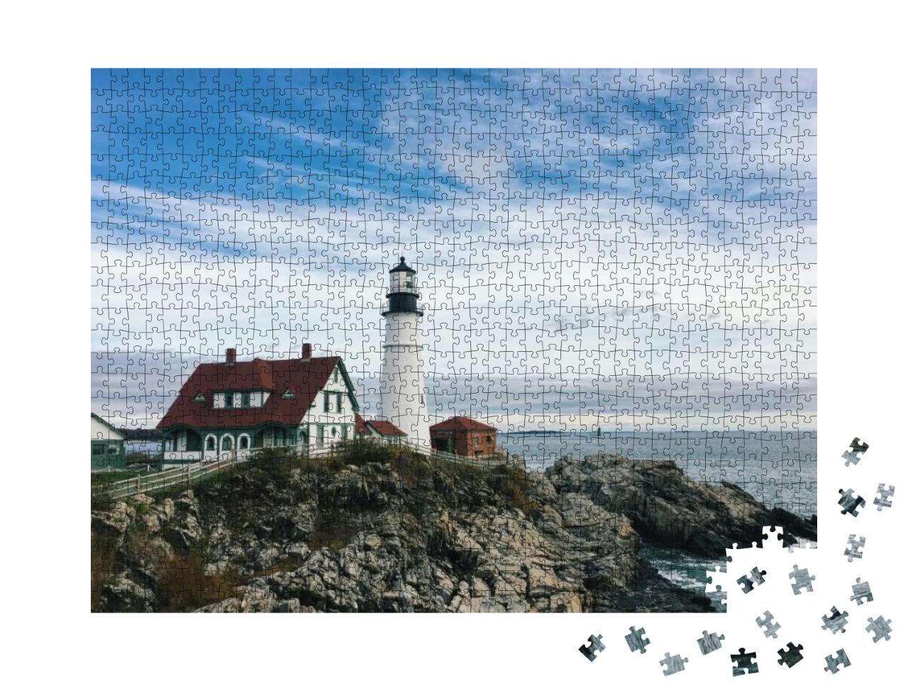 Puzzle 1000 Teile „Leuchtturm von Portland Headlight, Port Elizabeth, Maine“