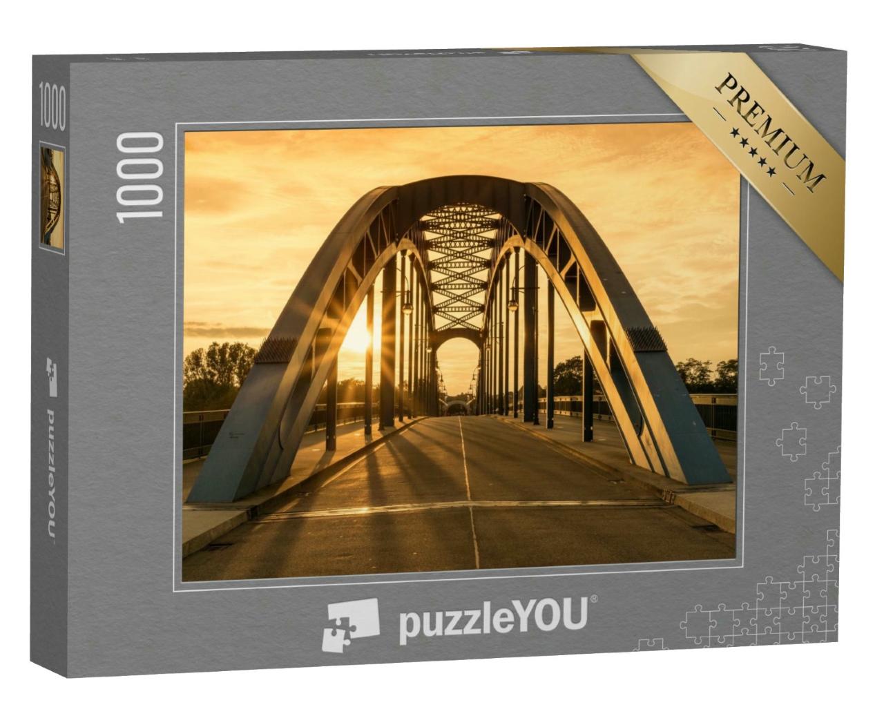 Puzzle 1000 Teile „Die Sternbrücke, Magdeburg, Deutschland“