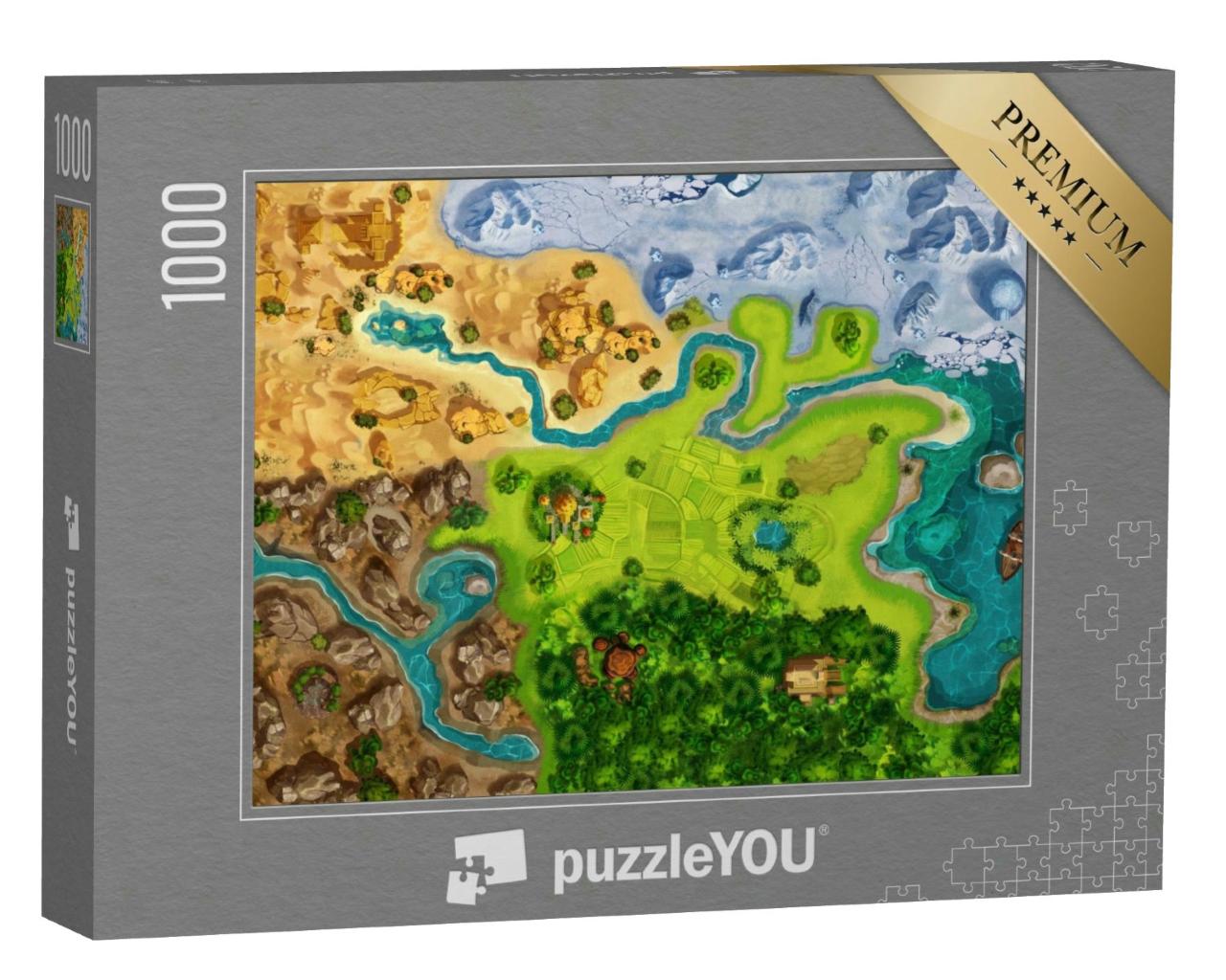 Puzzle 1000 Teile „Gaming: Spielwelt aus der Vogelperspektive“