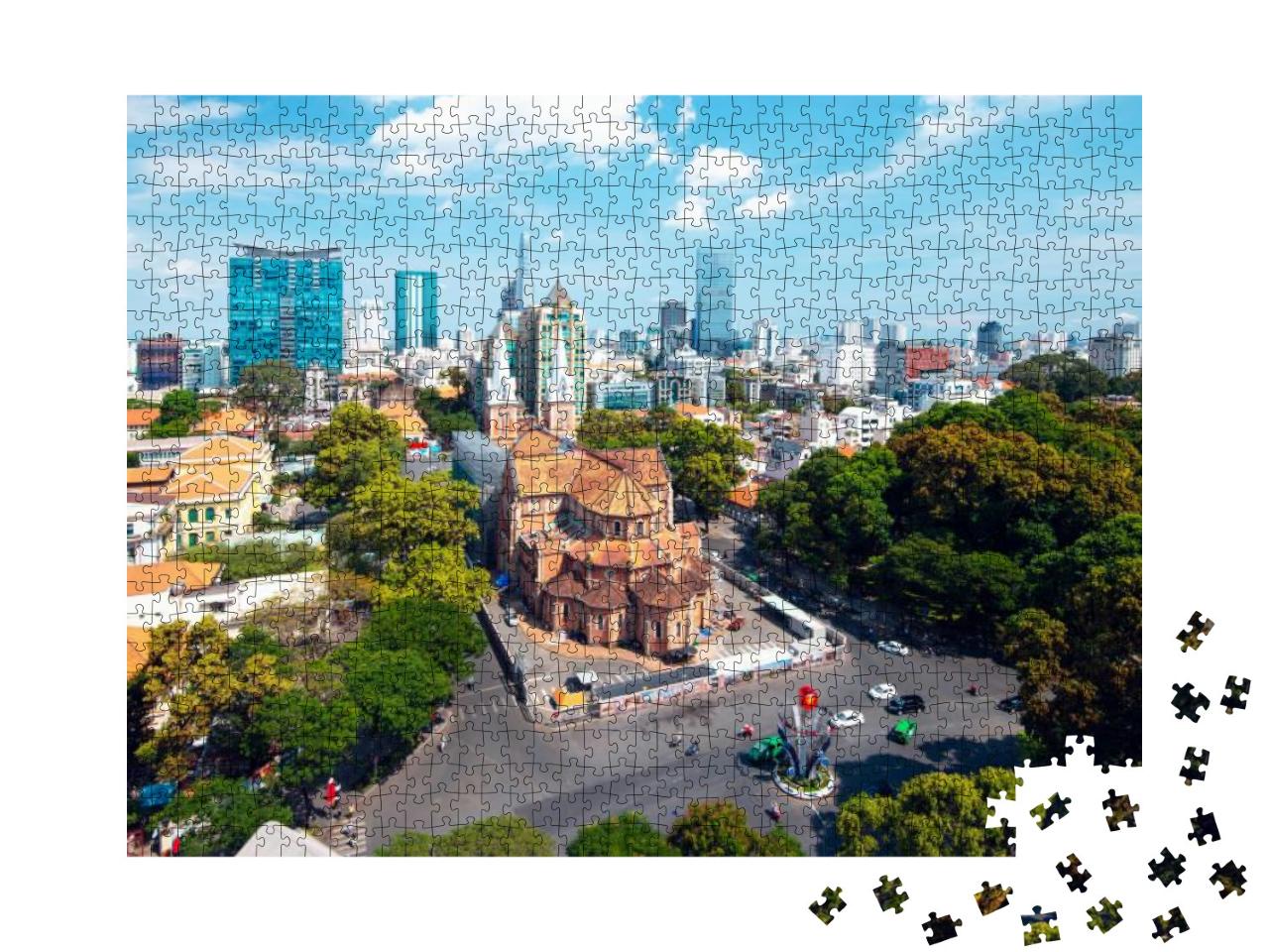 Puzzle 1000 Teile „Kathedrale Notre Dame, Ho-Chi-Minh-Stadt, Vietnam“