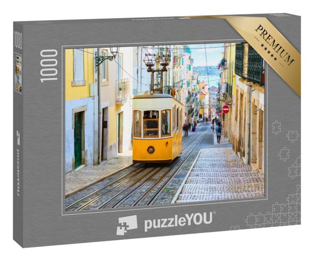 Puzzle 1000 Teile „Straßenbahn an einem Hügel in der Stadt Lissabon, Portugal“