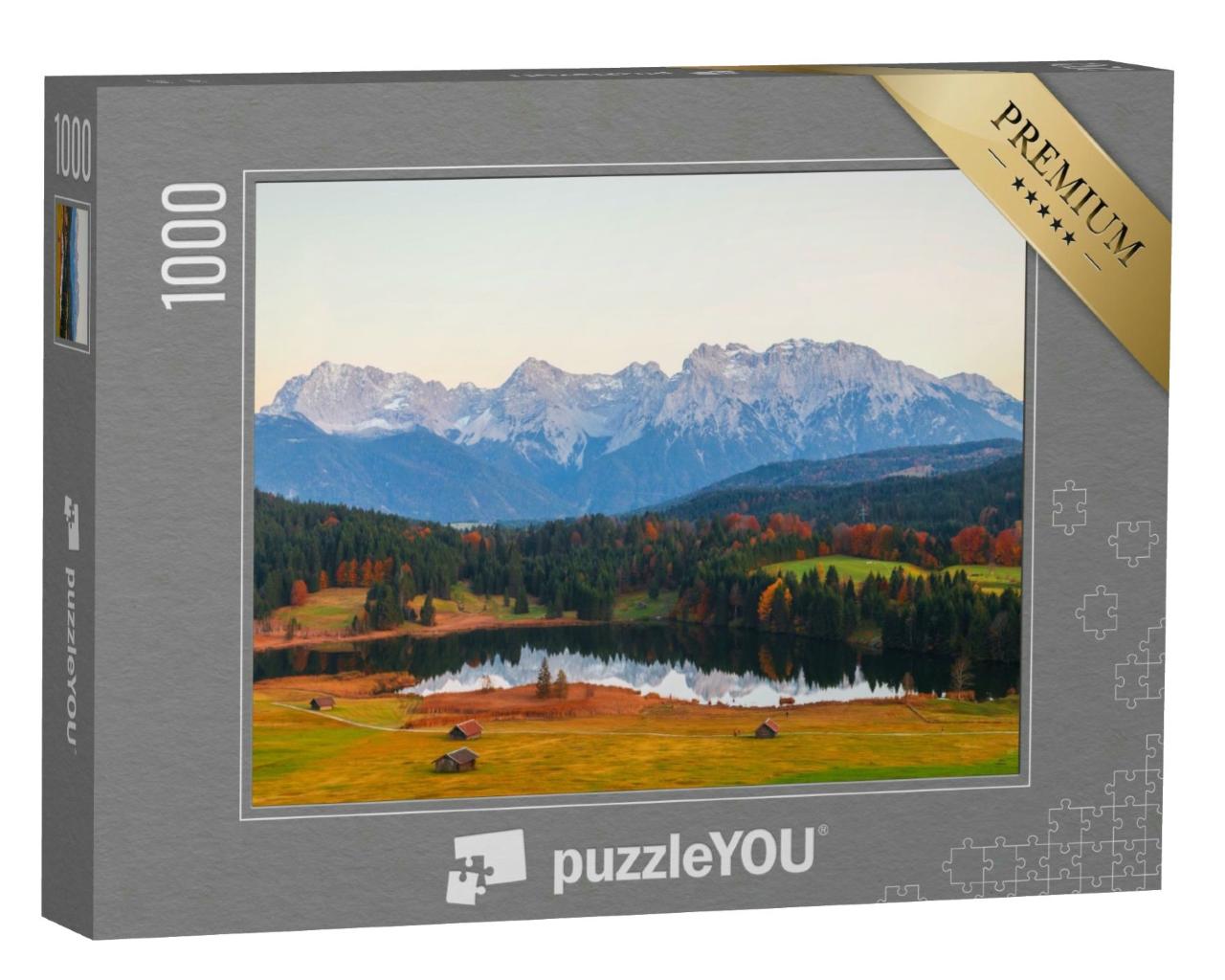Puzzle 1000 Teile „Bergweiher am Geroldsee, Bayern“