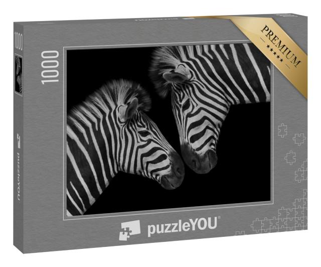 Puzzle 1000 Teile „Zebra-Jungtier und seine Mutter“