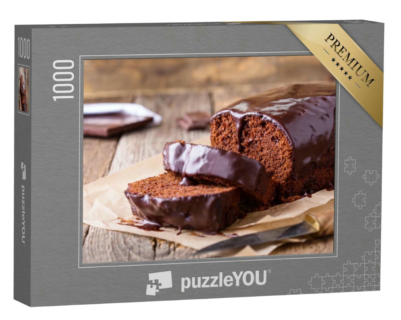 Puzzle 1000 Teile „Selbstgebackener, saftiger Schokoladenkuchen“