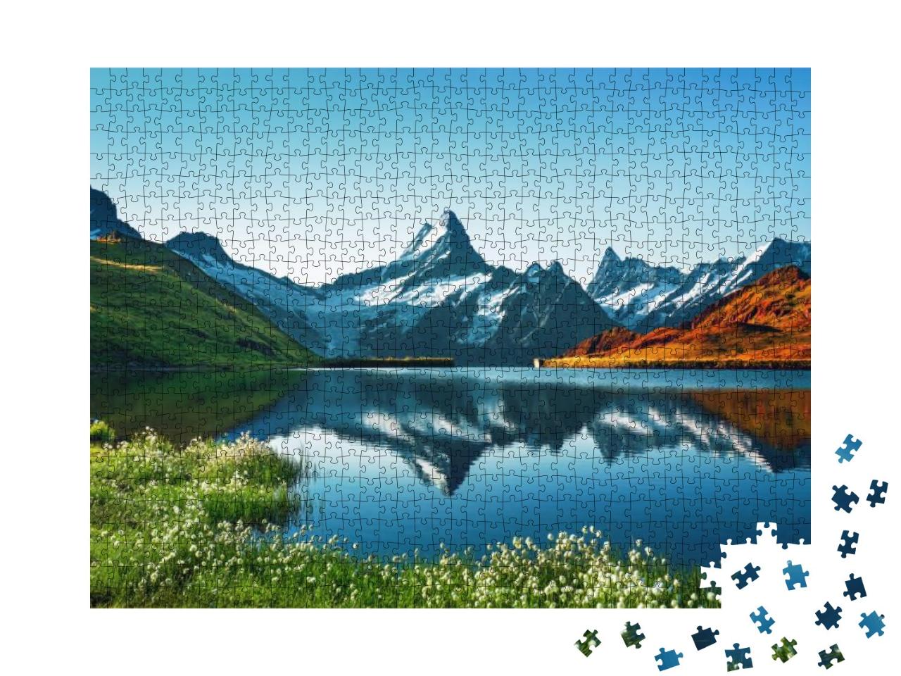 Puzzle 1000 Teile „Sonnenuntergang an der Berner Bergkette in den Schweizer Alpen“
